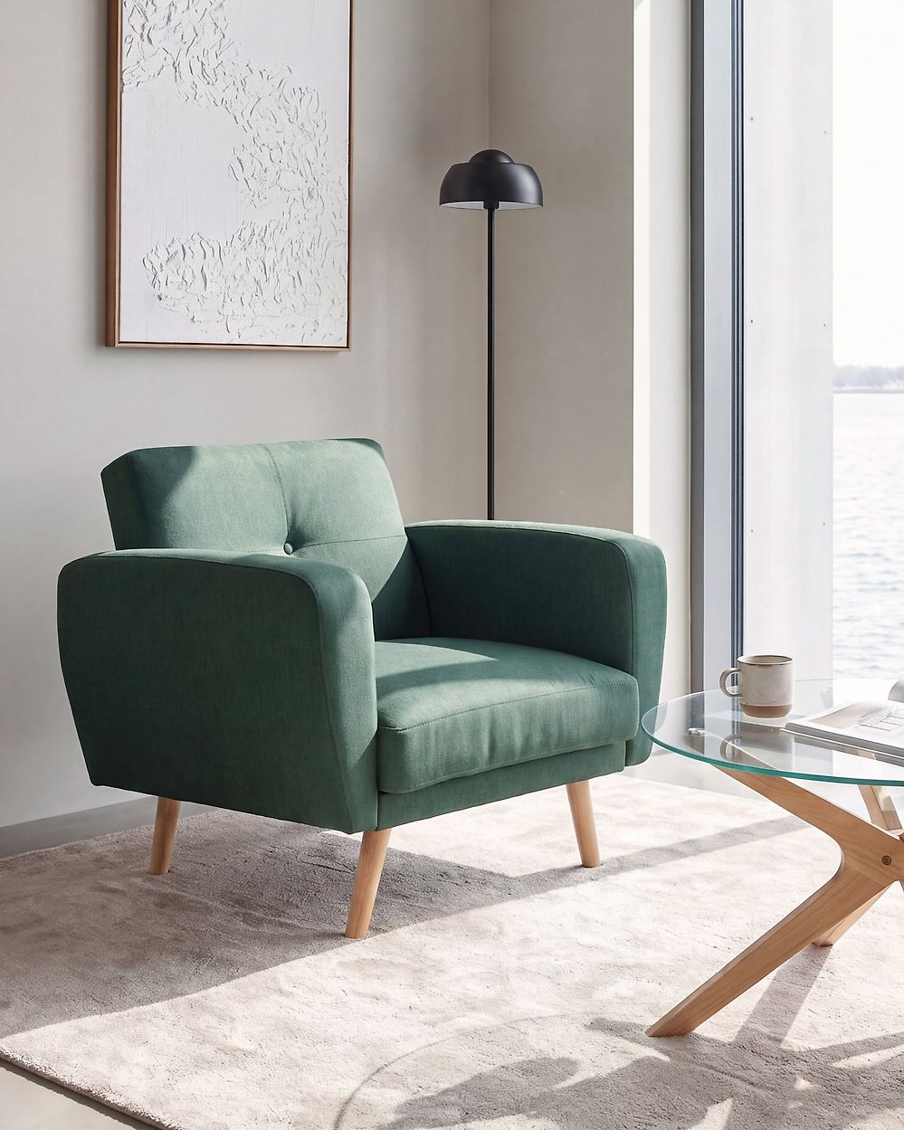 Armchair FLORLI Fabric Dark Green