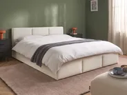 Ottoman Bed BOUSSE Fabric Off-White 160 x 200 cm (EU King Size)_1074760