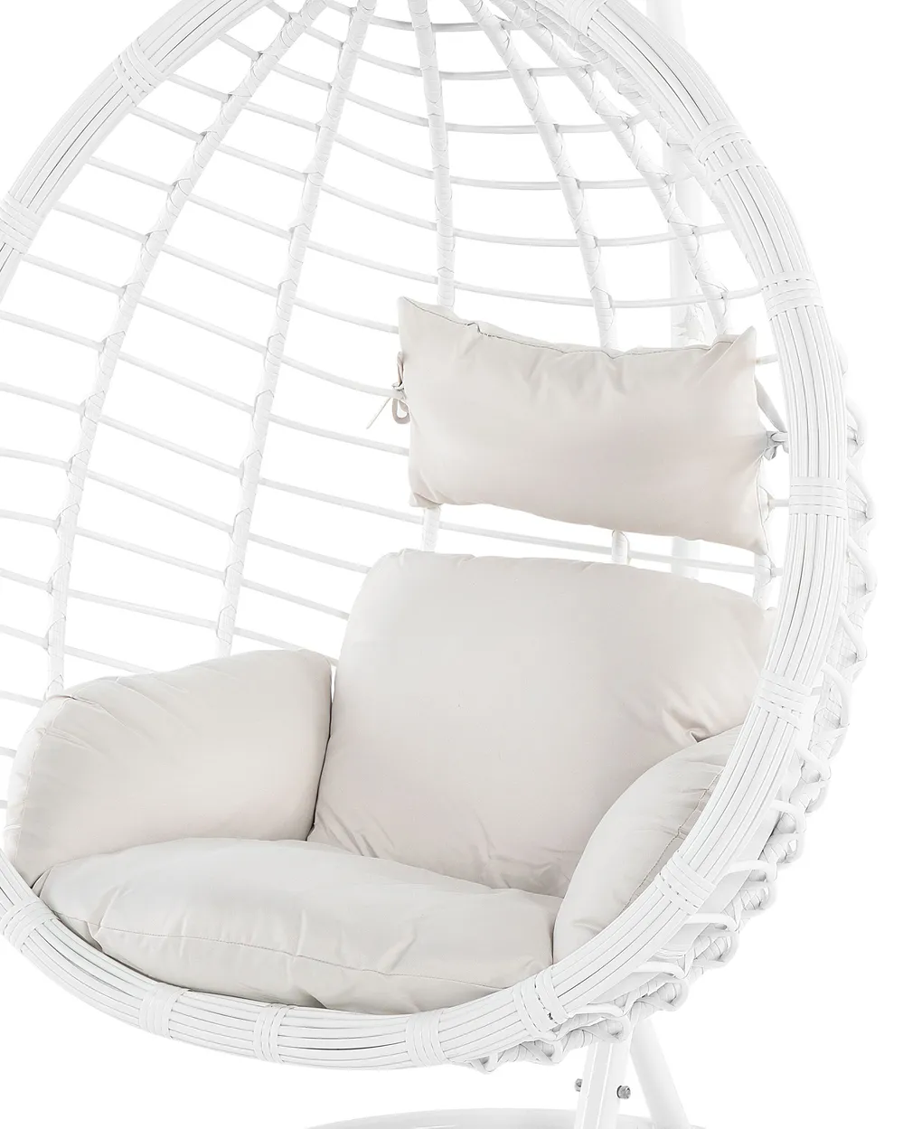 Hanging Chair with Stand FANO PE Rattan White_724374