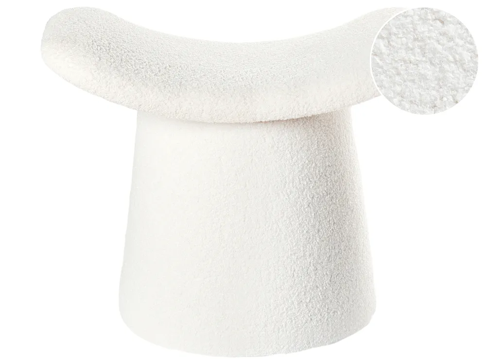 Pouffe Tufted RIDDLE Boucle Off-White
