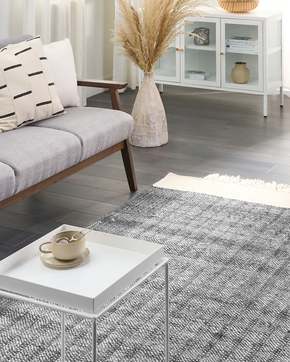 Rug ATLANTI Black 140 x 200 cm Wool_1182472