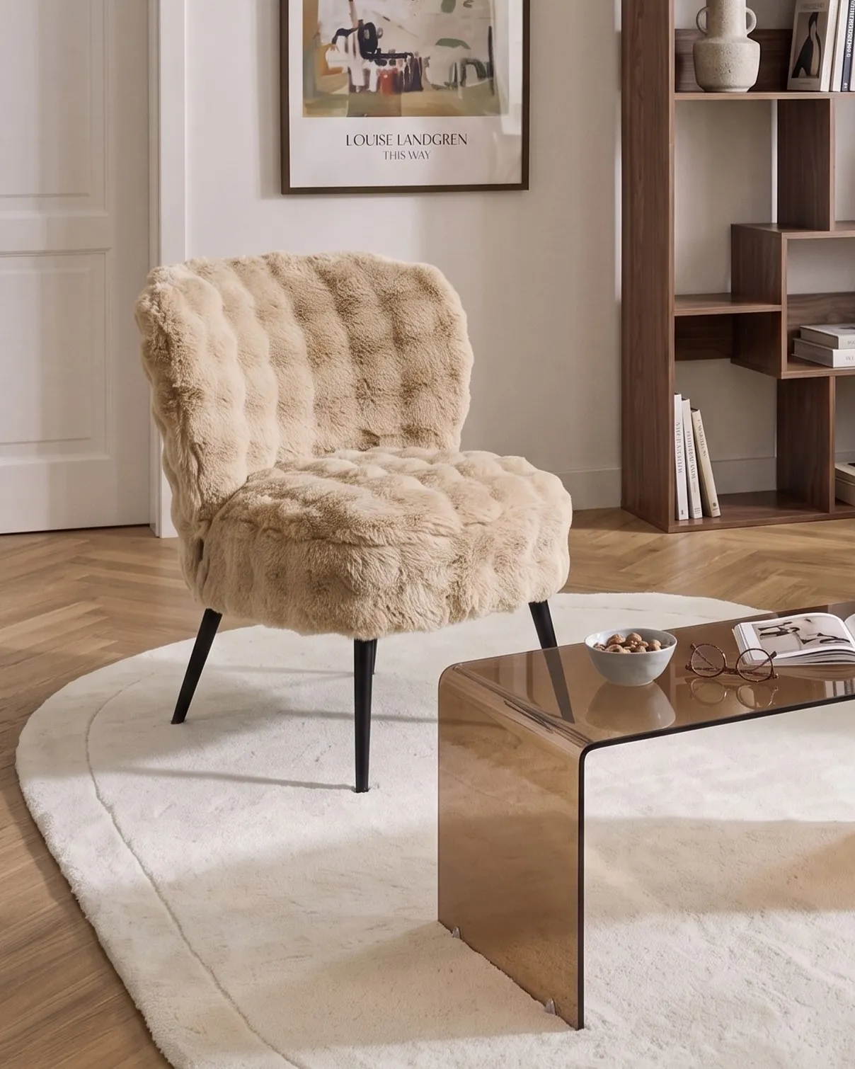 Armchair VOSS Faux Fur Beige_1107384