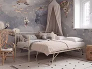 Daybed Metal LOUANNEC 90 x 200 cm (EU Single) Extendable Beige_1118312