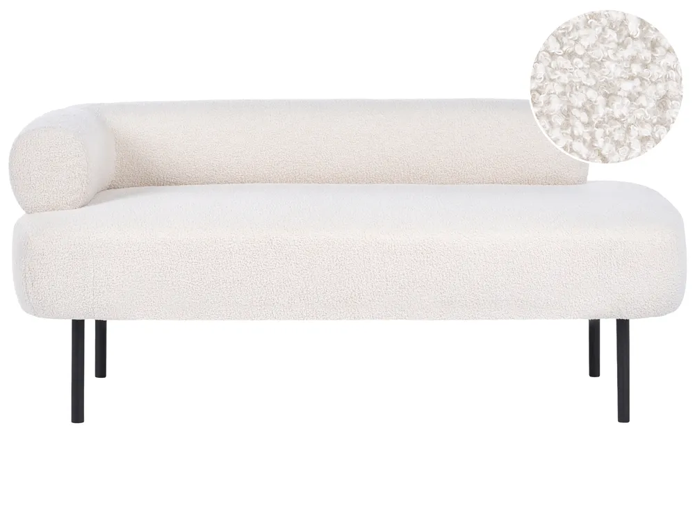 Left-Hand Chaise Longue MIRMANDE Boucle Off-White