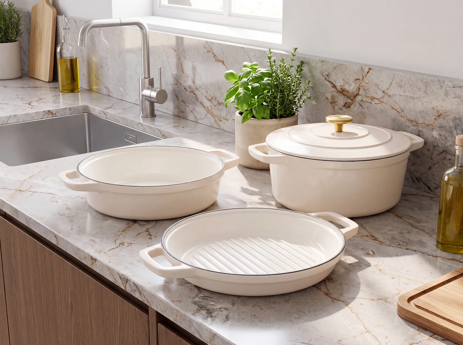 Gjutjärnsset med 4 delar CASTLINA Off-White_1169328