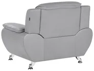 Living Room Set 6 Seater LEIRA Faux Leather Grey_1058676