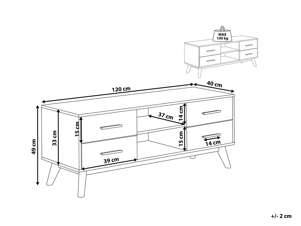 TV Stand FLORIDA Light Brown_816351