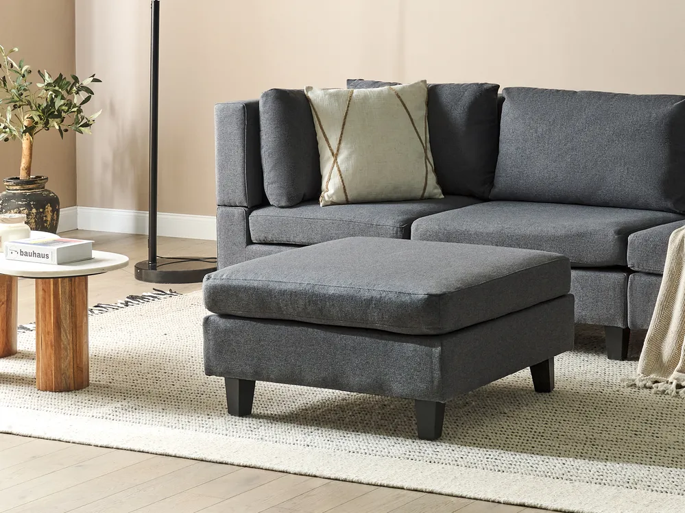 Ottoman UNSTAD Fabric Dark Grey