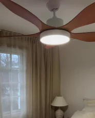 Ceiling Fan with Light BARBET with Remote LED Light Brown_1065333