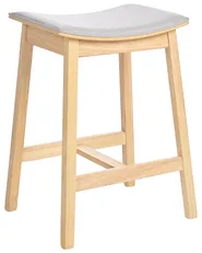 Set of 2 Bar Stools DIXON Wood Light Brown/ Grey_949299
