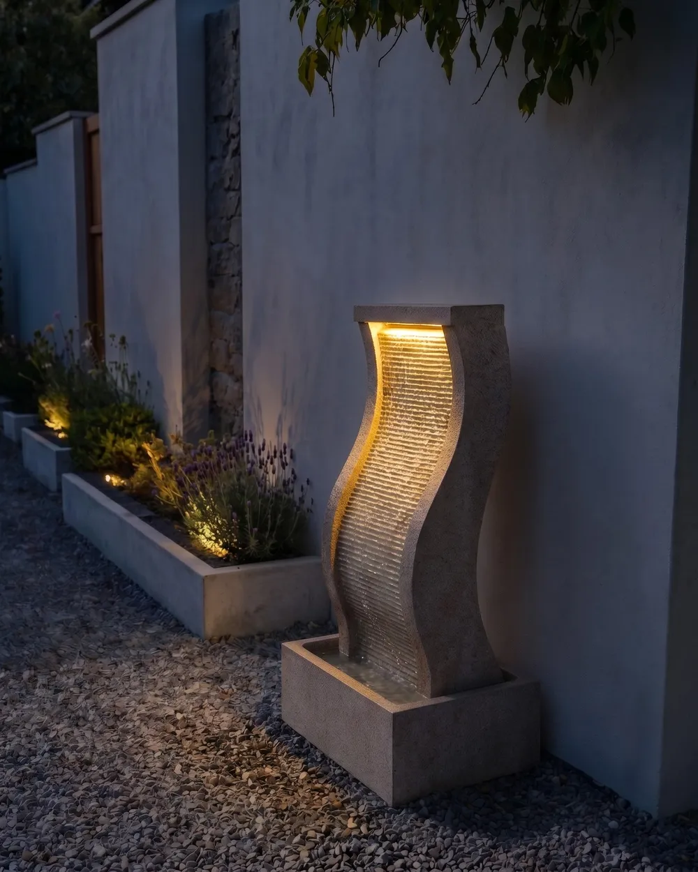 Garden Water Feature LED FORMIGA Beige_1059497