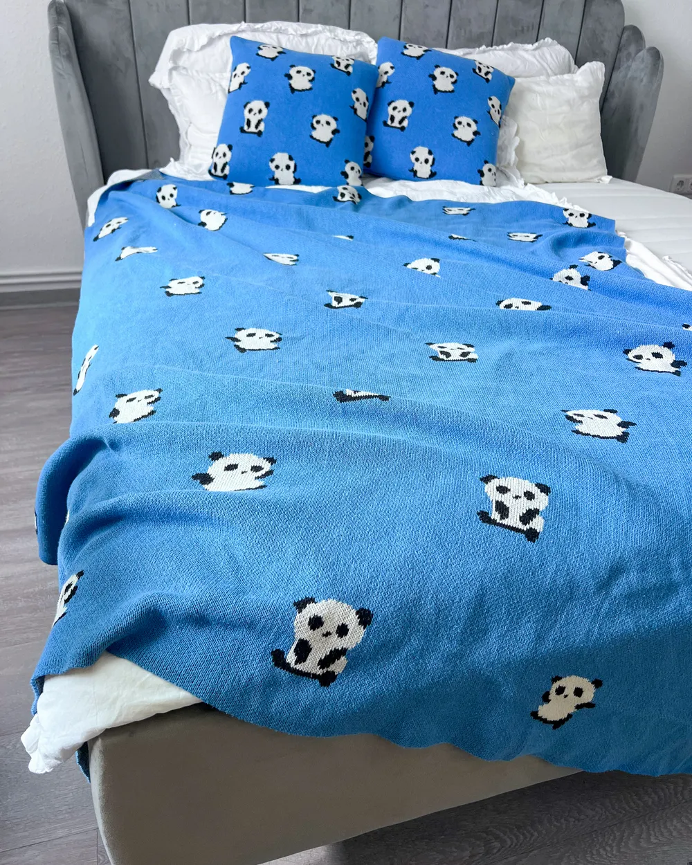 Blanket TALOKAN Cotton 130 x 170 cm Blue_981244