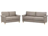Living Room Set 5 Seater RONNEBY Fabric Light Brown_901467