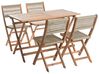 Garden Dining Set 4 Seater PROSSEDI Acacia Wood Beige