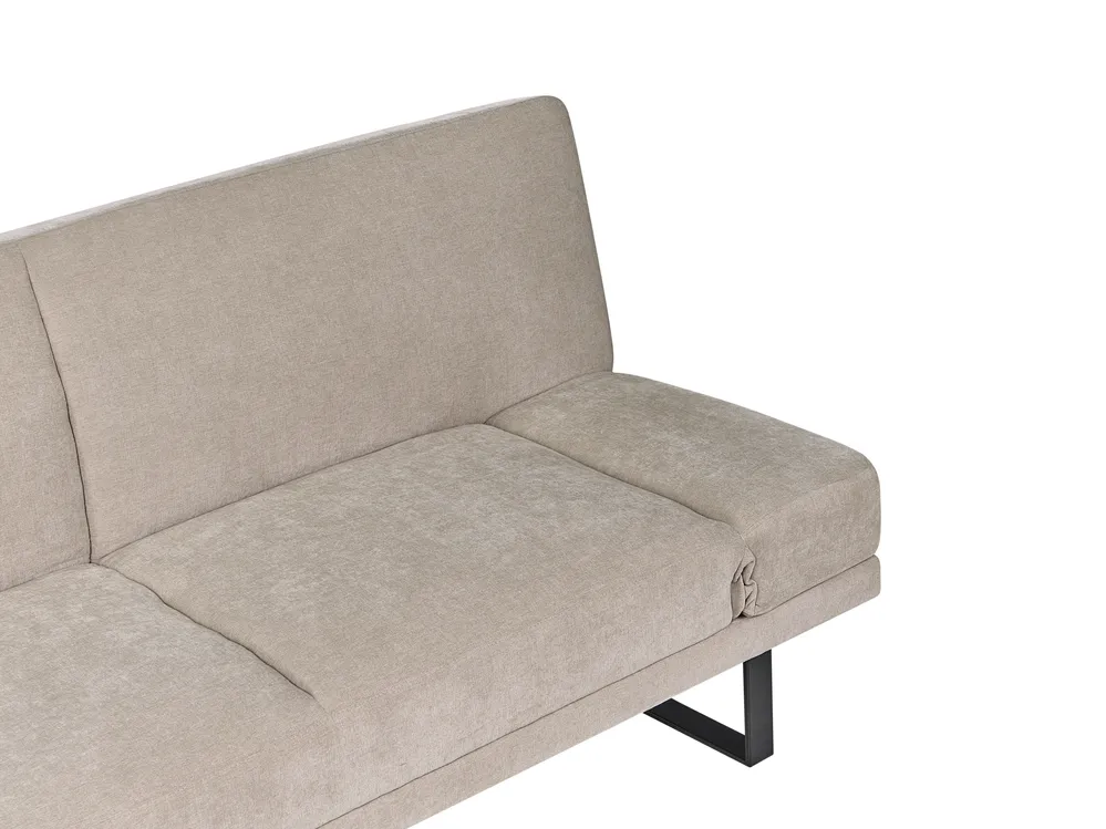 Sofa Bed 2 Seater YORK Chenille Light Beige_1009220