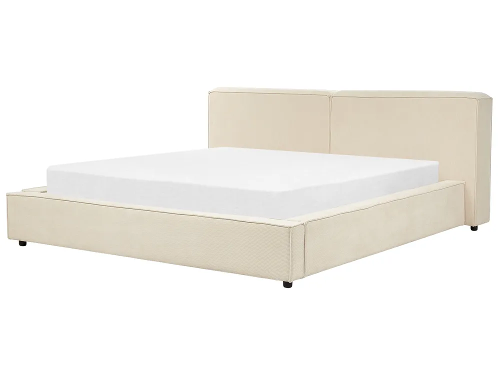 Sänky vakosametti LINARDS 180 x 200 cm Beige_885488