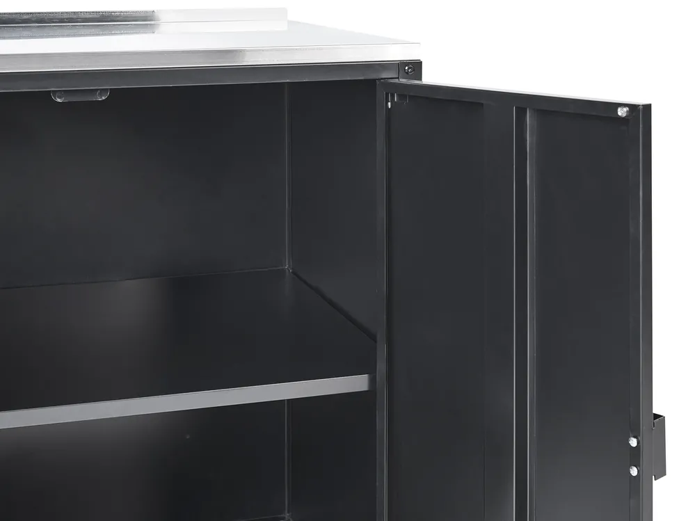 2 Piece Outdoor Kitchen Set with Sink VILAMA Black Metal_872523