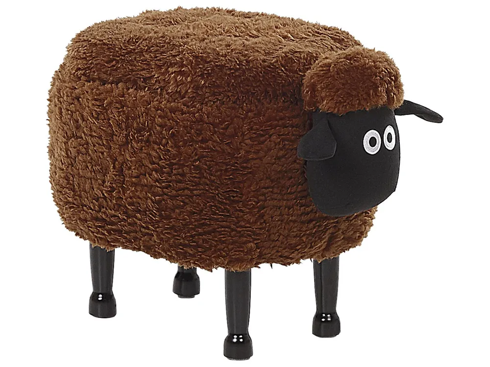Storage Animal Stool SHEEP Sheep Fabric Brown