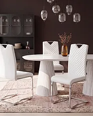 Ruokatuolisetti 2 kpl PICKNES Keinonahka Luonnonvalkoinen_1156945