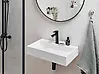 Vägghängt tvättställ QUENKO 60 x 38 cm Mineralmarmor Vit