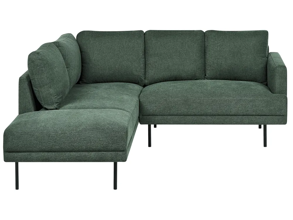 Corner Sofa 4 Seater BREDA Fabric Green Right Hand