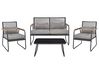 Garden Lounge Set with Table 4 Seater POMONTE Metal Black