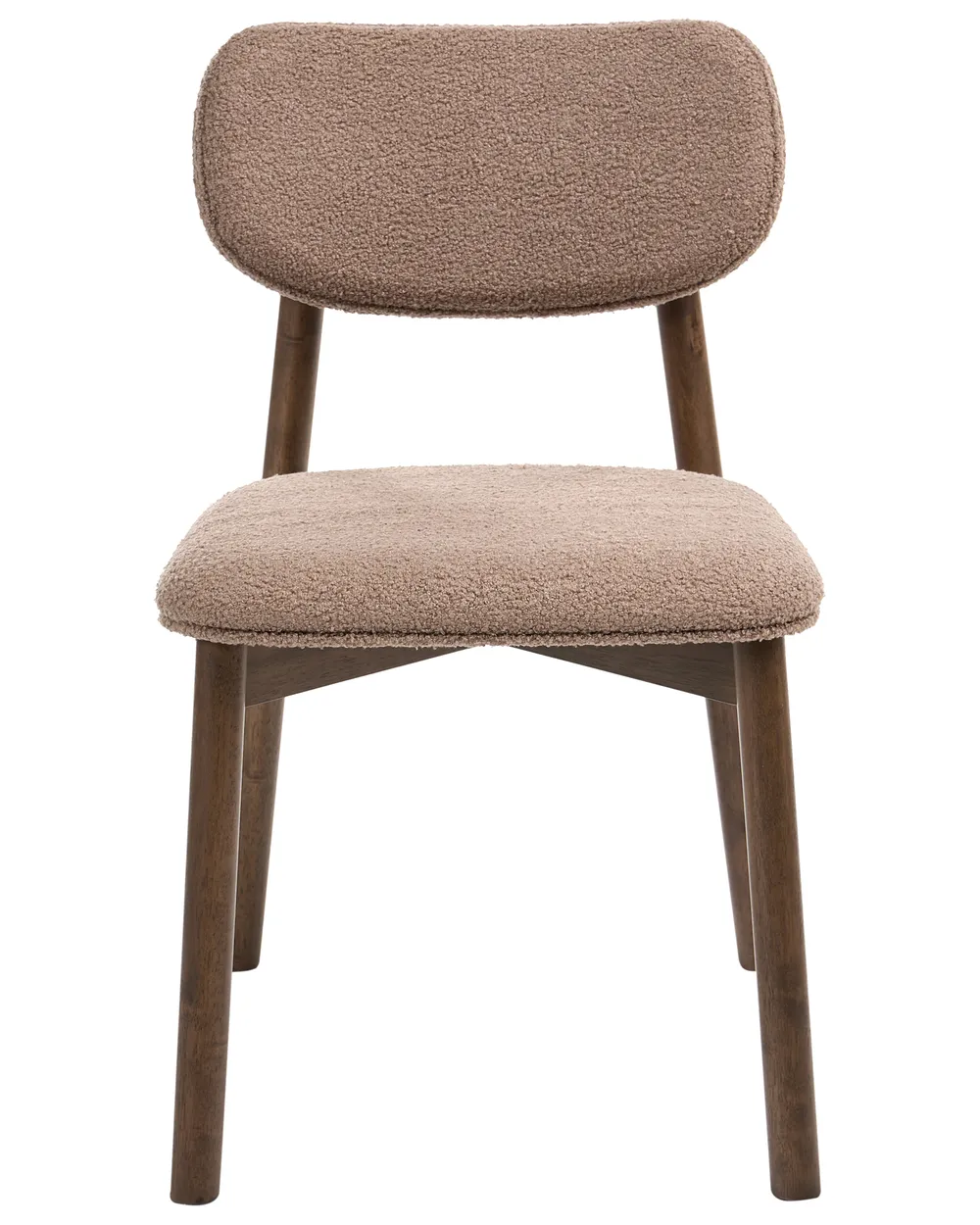 Set of 2 Dining Chairs MILLS Boucle Brown/ Taupe_1065958
