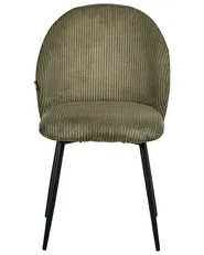 Set of 2 Dining Chairs ELOY Corduroy Dark Green_1006530