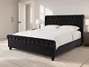 Bed Velvet AVALLON 140 x 200 cm (EU Double) Black