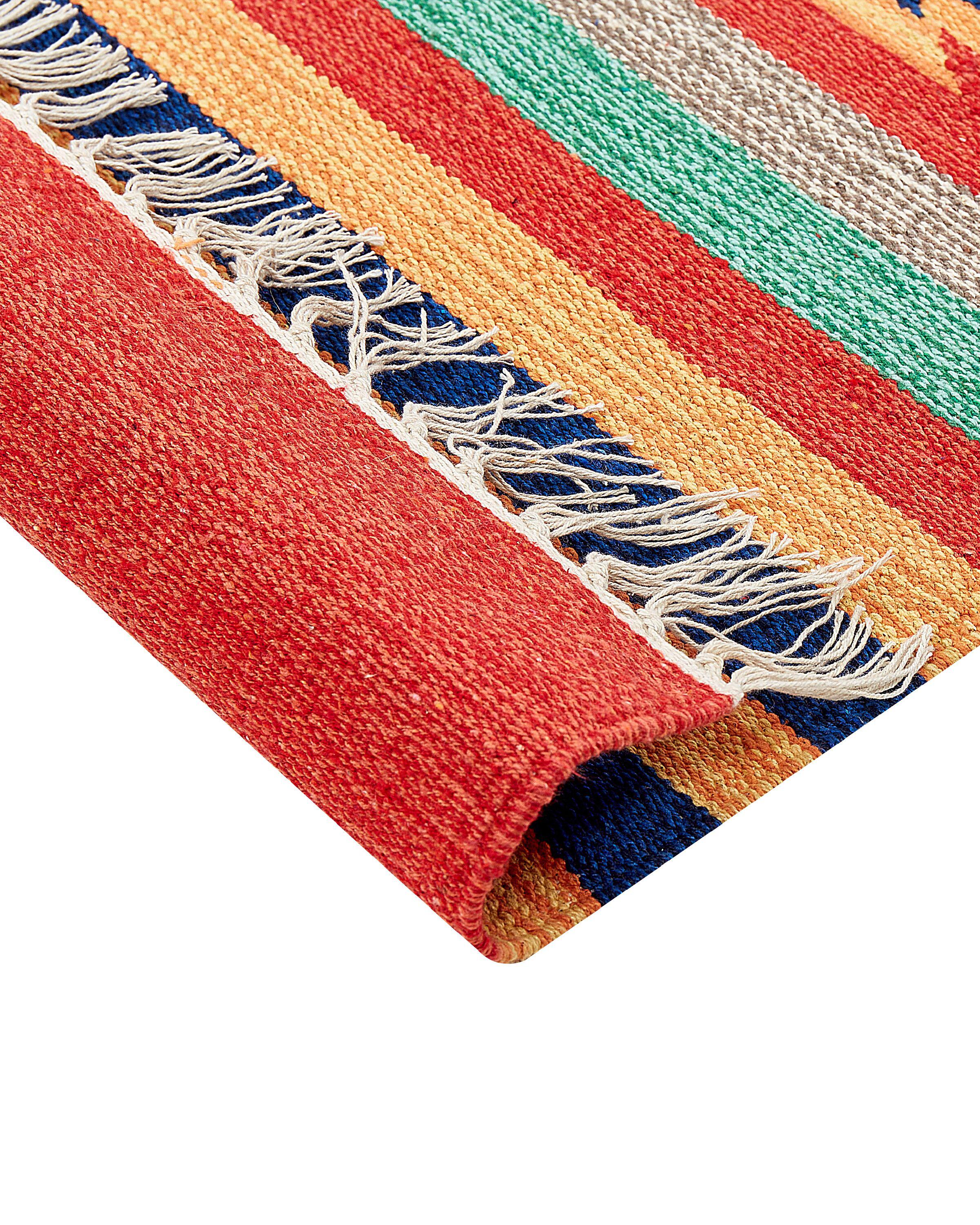 Rug HATIS Multicolour 80 x 300 cm Kilim Cotton_869547