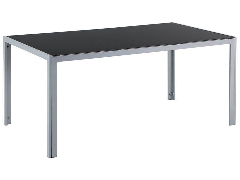 Spisebord til hagen CATANIA 160 cm 91 cm Glass Svart