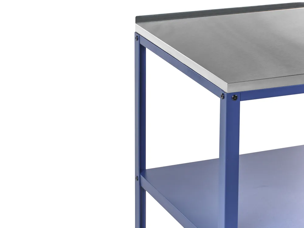3 Piece Outdoor Kitchen Set with Sink VILAMA Blue Metal_974919