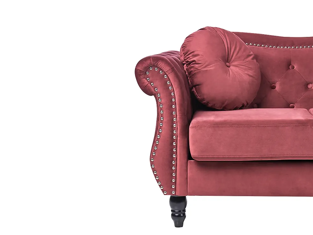Sofa 2 Seater SKIEN II Velvet Dark Red_1171136