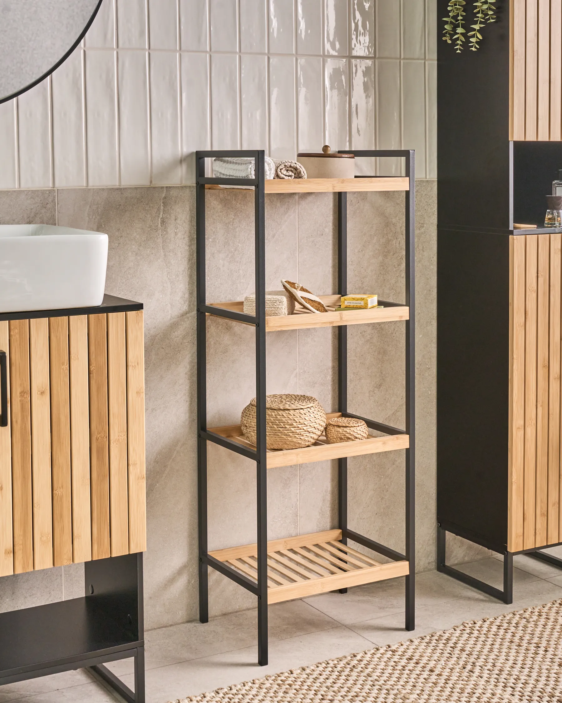 Hyllsystem med 4 hyllplan TAJZARA Bambu Ljusbrun_1014274