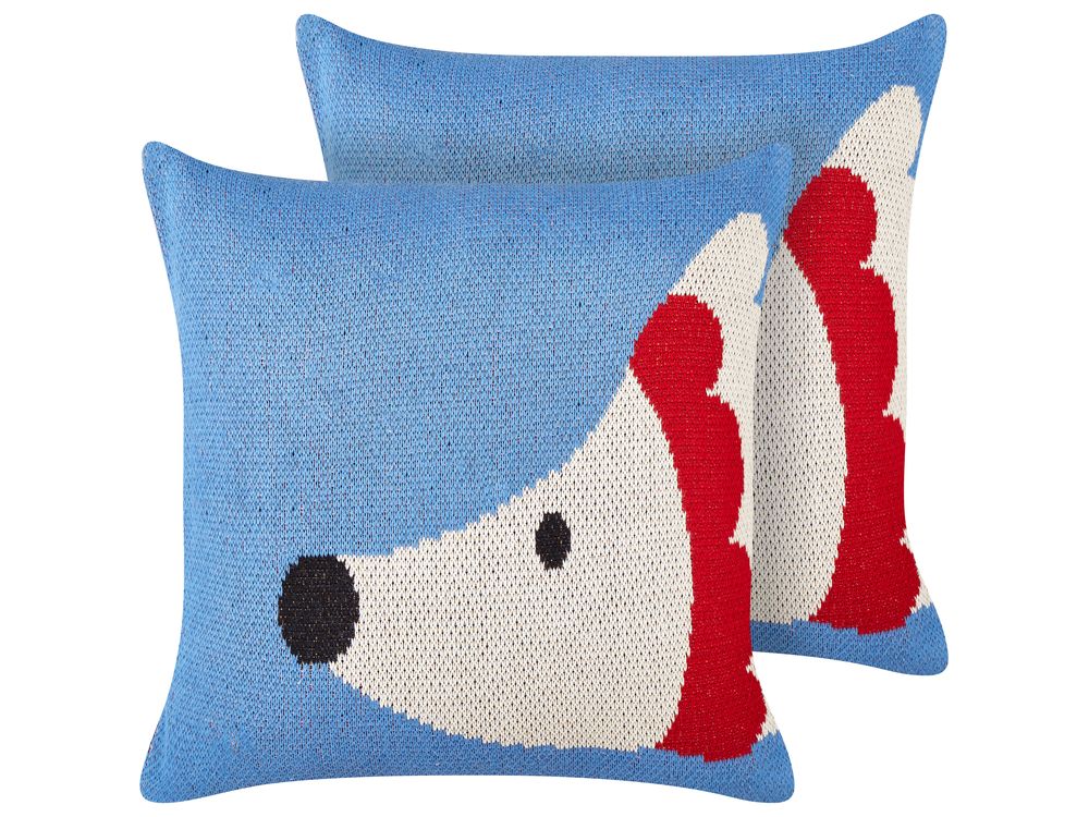Koristetyynysetti 2 kpl PASHOT Puuvilla 45 x 45 cm Sininen