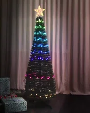 Floor Christmas Decoration Smart LED with App SAARLOQ 160 cm Christmas Tree Green_906860