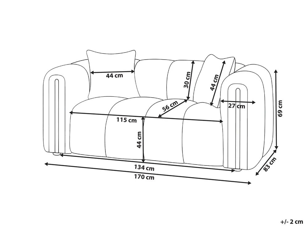 Soffa 2-sits MORSIL Bouclé Off-White_1057323