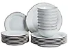 Set of 24 Dinnerware CHERVIL Stoneware Light Blue