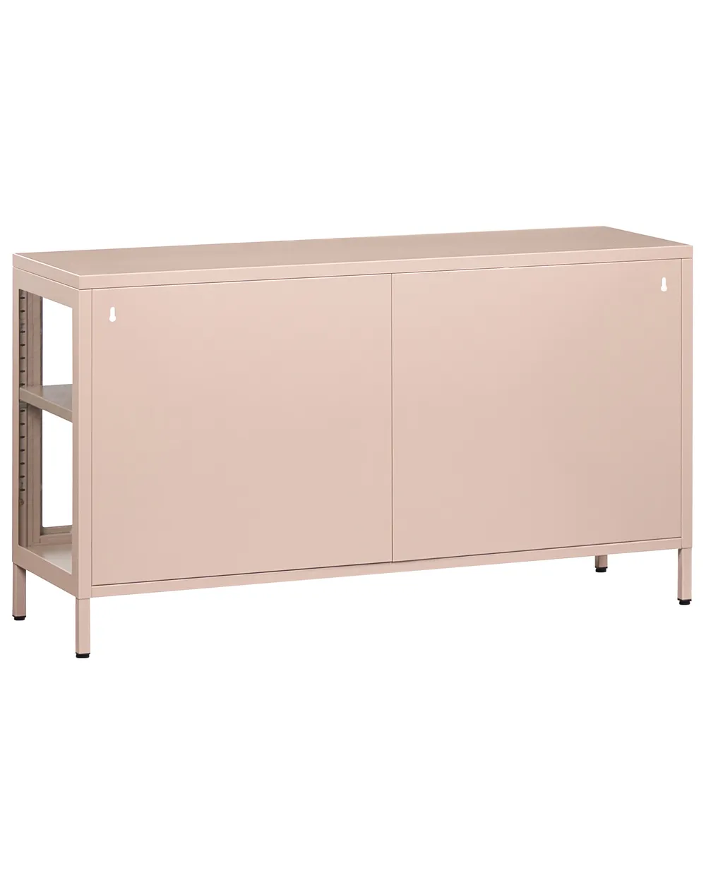 Glass Display Sideboard NEWPORT 115 cm Metal Beige_1114912