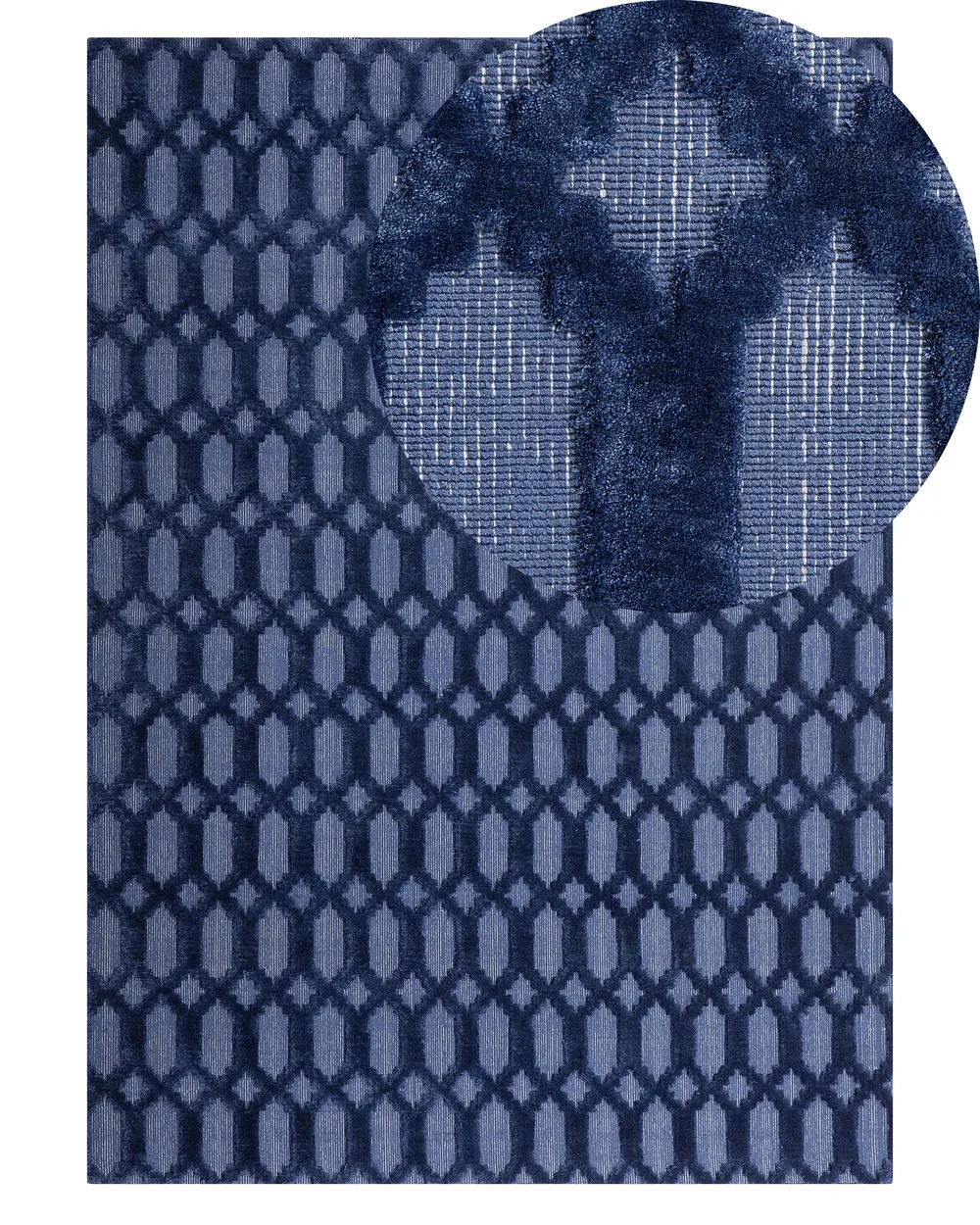 Rug CIZRE Navy Blue 140 x 200 cm Viscose