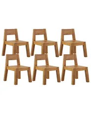 Set of 6 Garden Chairs LIVORNO Acacia Wood Brown_826023