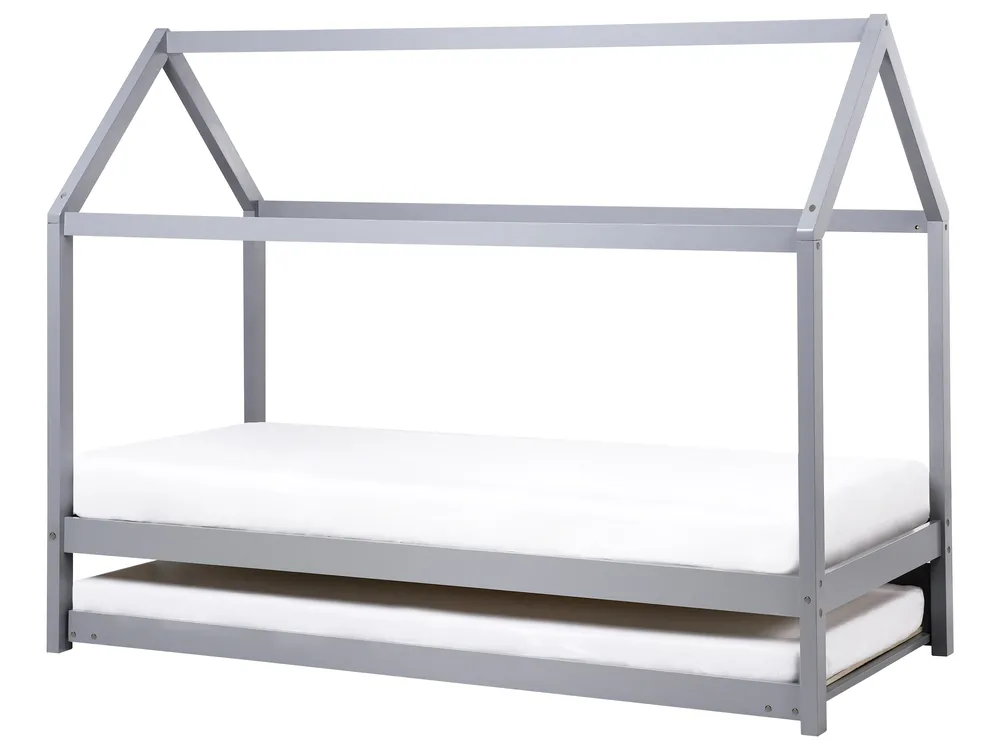 Utdragbar barnsäng Furu CRILLON 90 x 200 cm Grå_961928