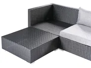 Garden Corner Sofa with Table 4 Seater SANO PE Rattan Black Right Hand_976028