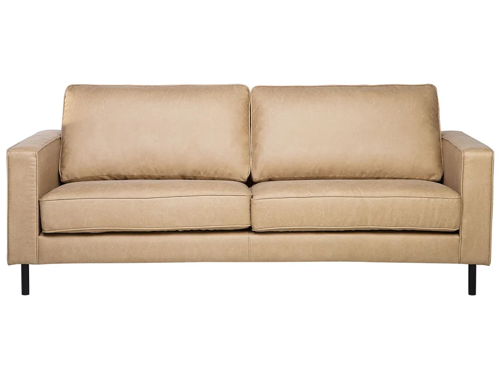Living Room Set 4 Seater SAVALEN Faux Leather Beige_725525