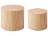 Set of 2 Coffee Tables MANTI Light Brown