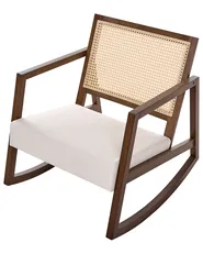 Rocking Chair LEIDY Wood Brown/ Light Beige_1070665