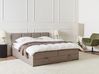 Divan Bed with Storage BARONET Fabric Taupe 180 x 200 cm (EU Super King)