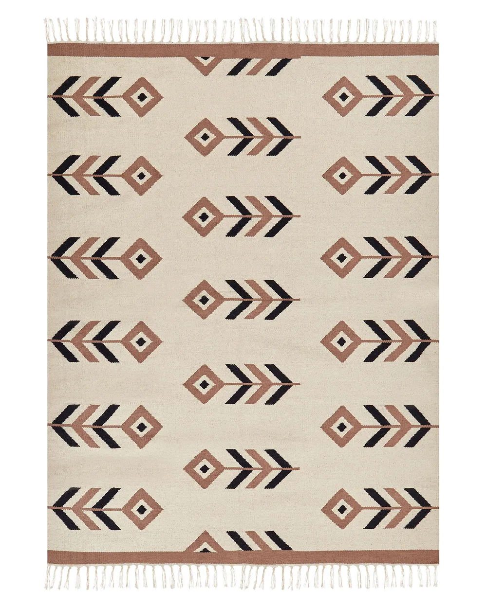 Rug NIAVAN Beige 140 x 200 cm Kilim Cotton