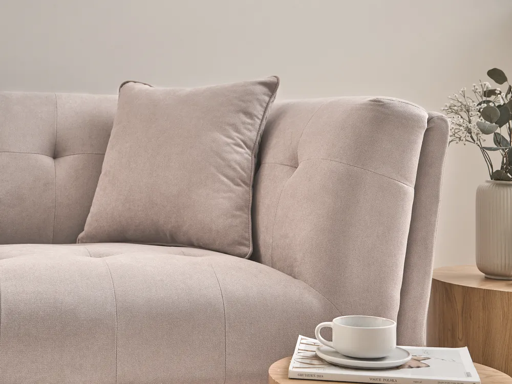 Sofa 2 Seater HABO with Ottoman Fabric Taupe_1079903