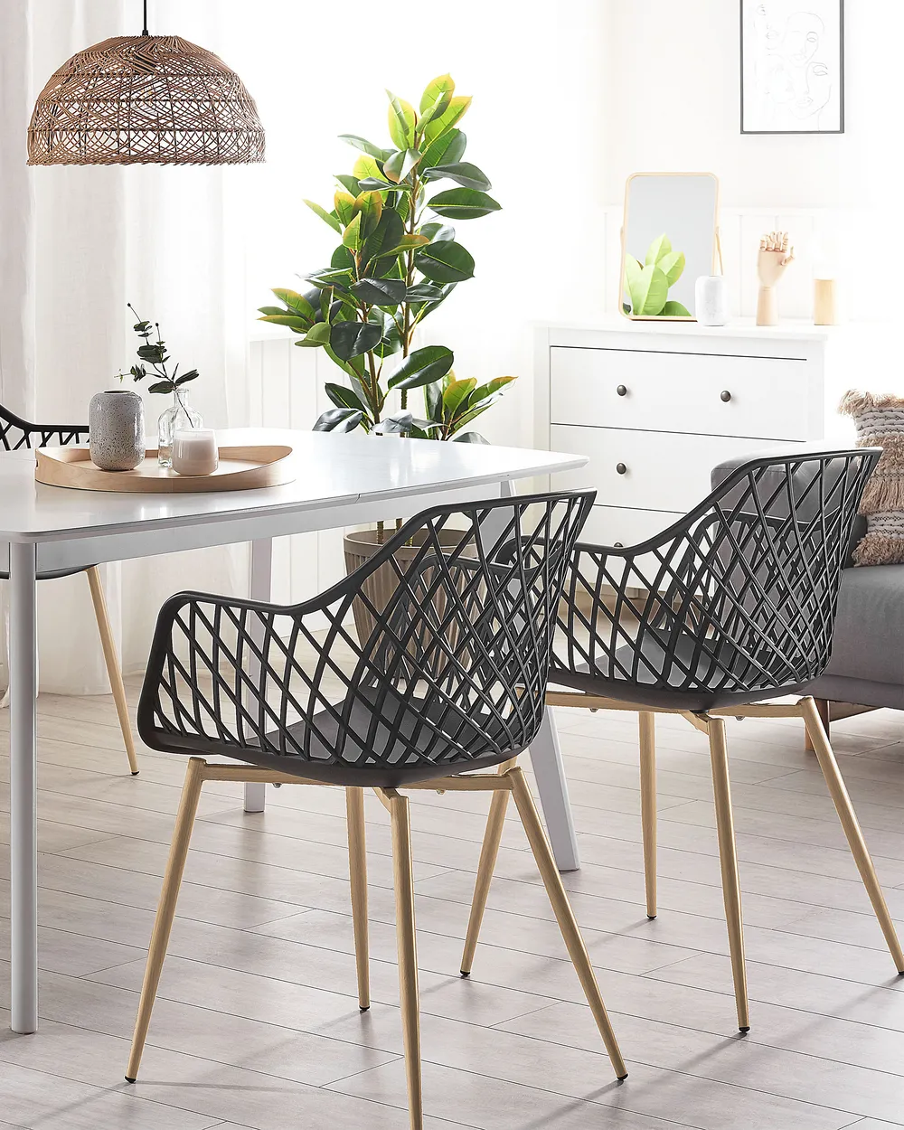 Set of 2 Dining Chairs NASHUA Black